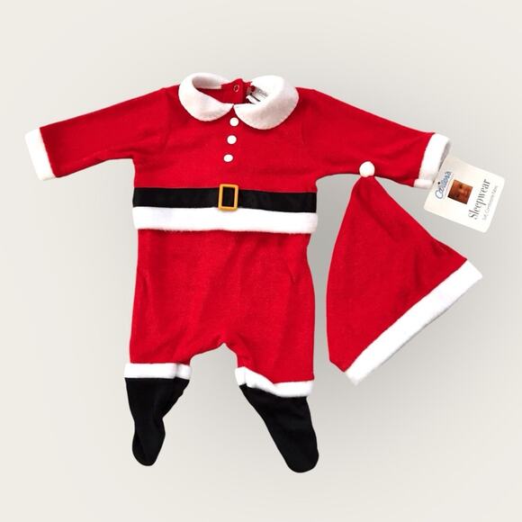 Carter's NWT Newborn Baby 2 Piece Santa Christmas Sleeper Set  (0-3M 11LB) - Picture 1 of 7